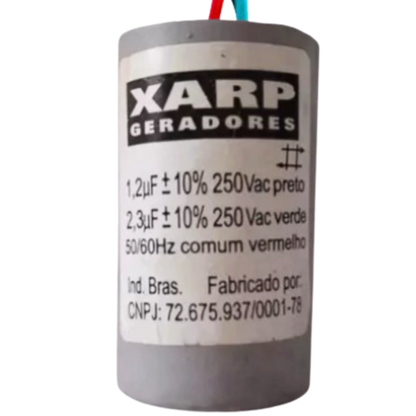 Capacitor De Partida 1uF+2,3uF 250V 29x49mm (3Fios)