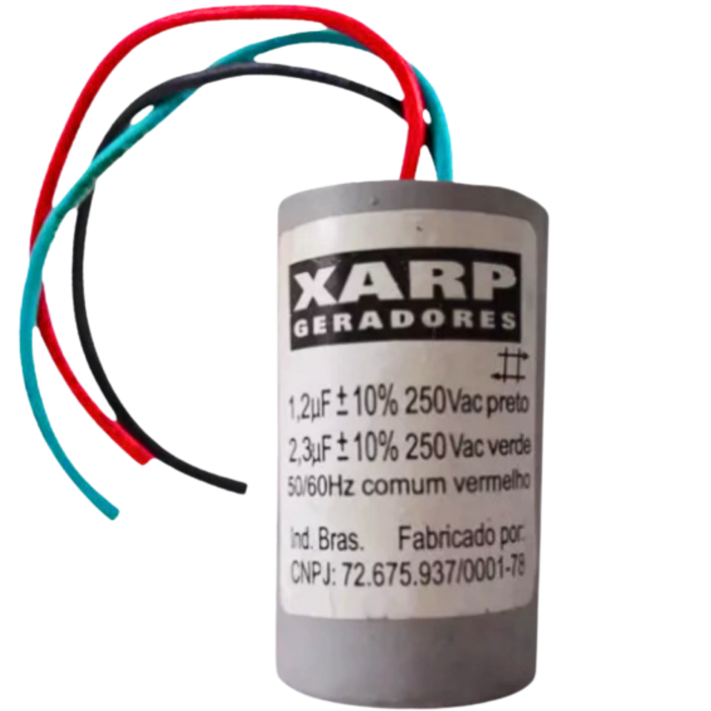 Capacitor De Partida 1uF+2,3uF 250V 29x49mm (3Fios)