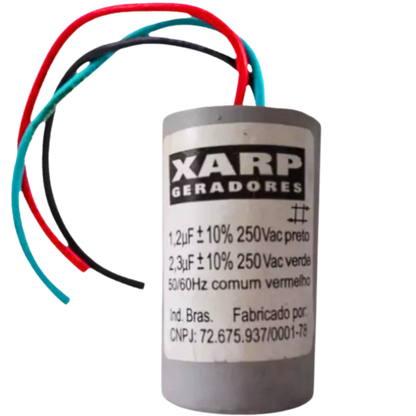 Capacitor De Partida 1uF+2,3uF 250V 29x49mm (3Fios)