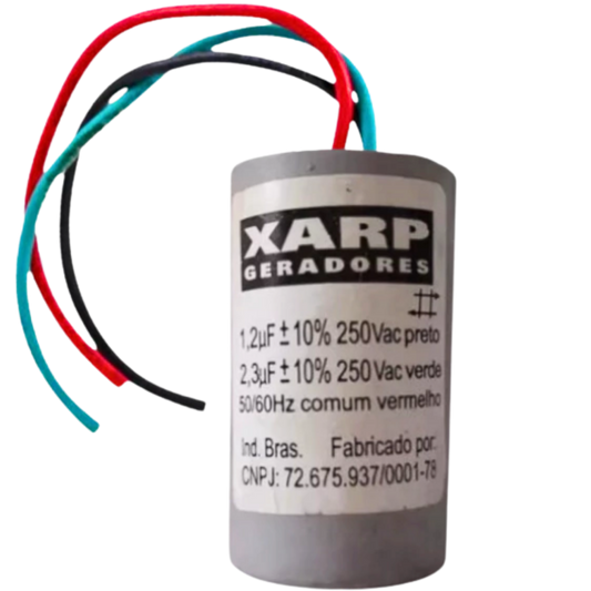 Capacitor De Partida 1uF+2,3uF 250V 29x49mm (3Fios)