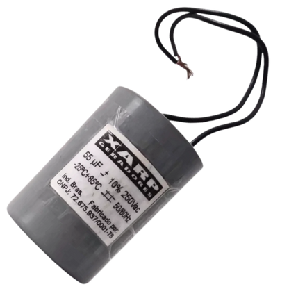 Capacitor De Partida 55uF 250V 40x70mm (2Fios)