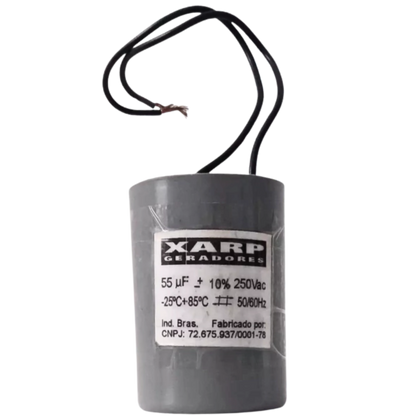 Capacitor De Partida 55uF 250V 40x70mm (2Fios)