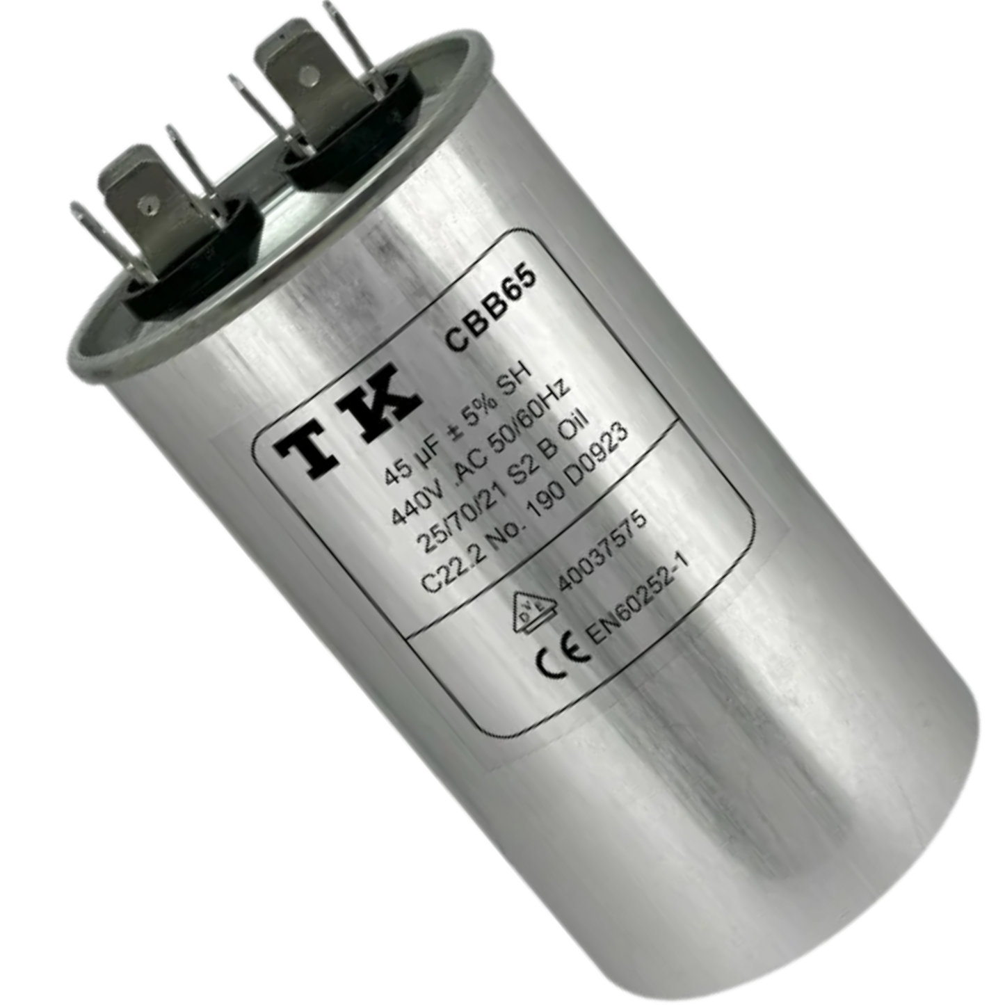 Capacitor De Partida 45uF 440V 50x105mm (Fast-on)