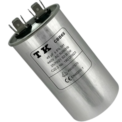 Capacitor De Partida 45uF 440V 50x105mm (Fast-on)