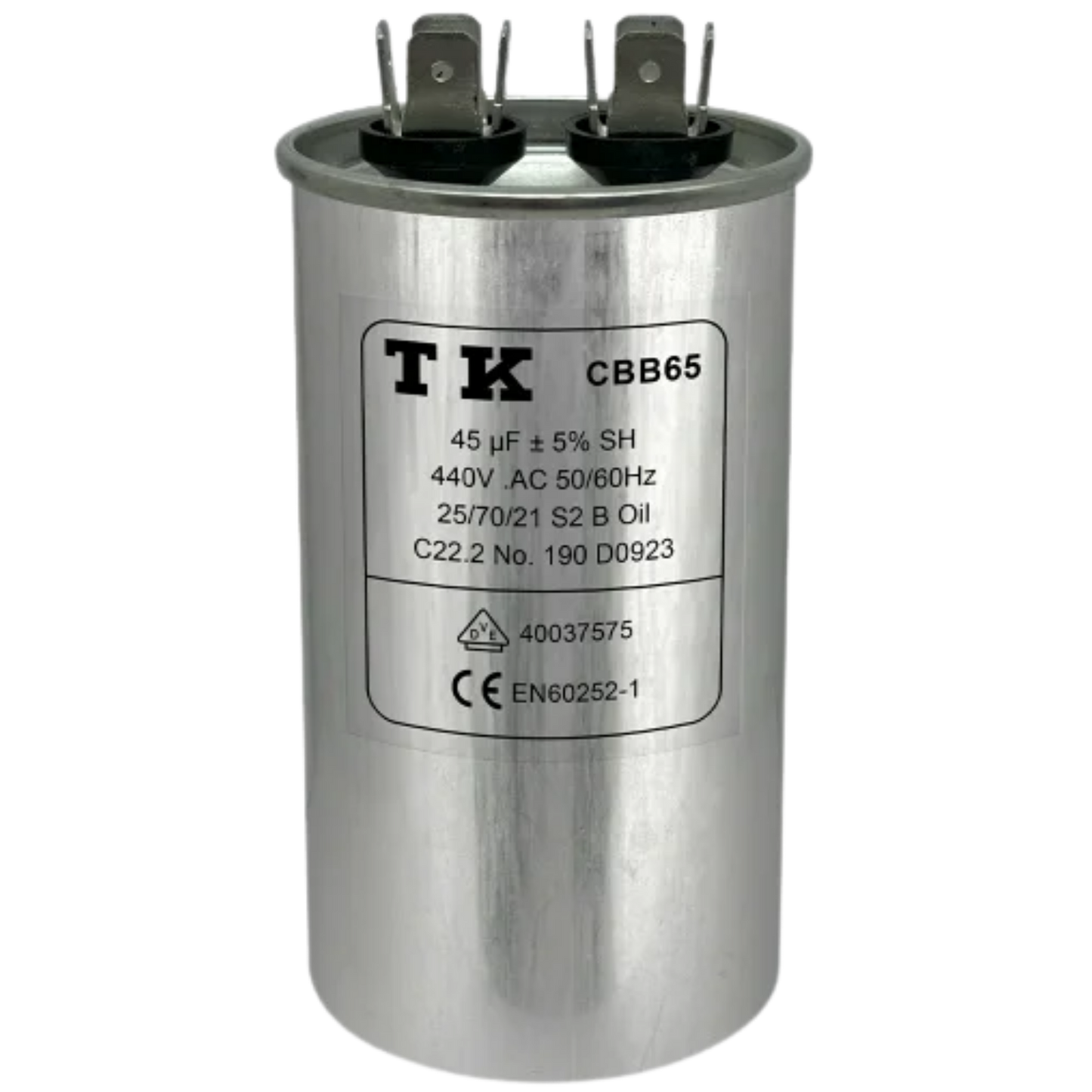 Capacitor De Partida 45uF 440V 50x105mm (Fast-on)