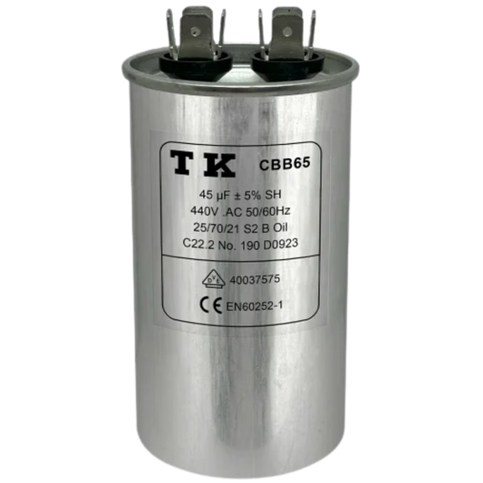 Capacitor De Partida 45uF 440V 50x105mm (Fast-on)