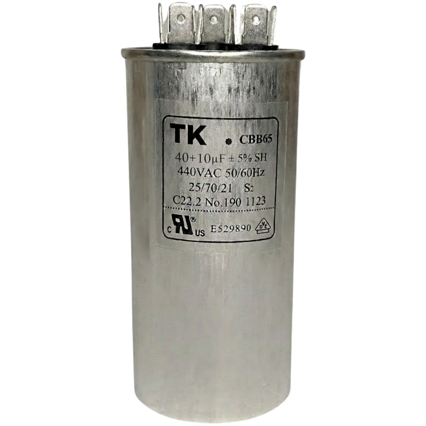 Capacitor De Partida 40uF+10uF 440V 55x105mm (Fast-on)