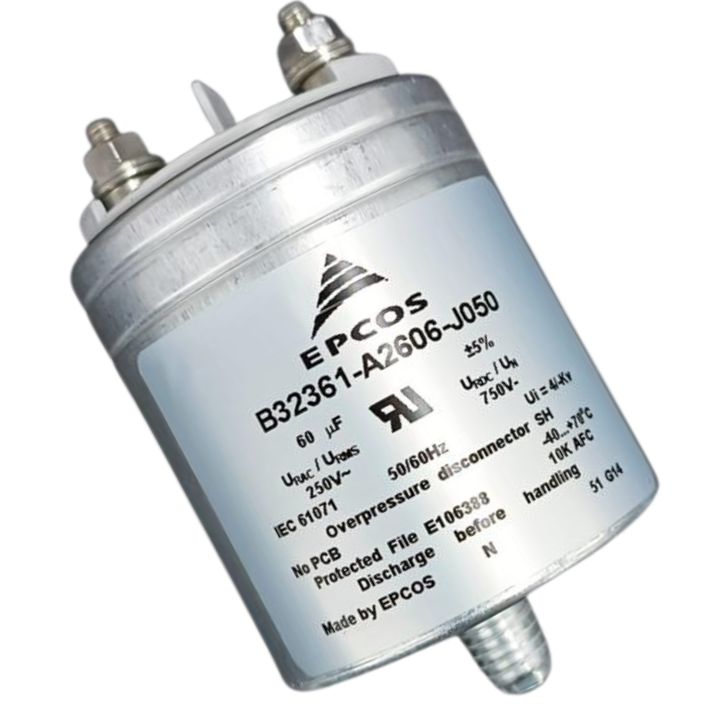 Capacitor De Partida 60uF 250V 60x70mm (Fast-on)