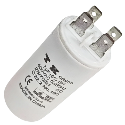 Capacitor De Partida 7uF 400V 30x60mm (Fast-on)