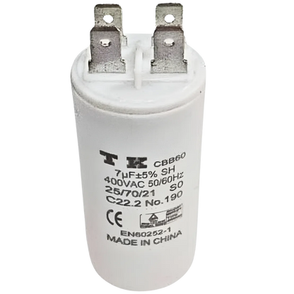 Capacitor De Partida 7uF 400V 30x60mm (Fast-on)