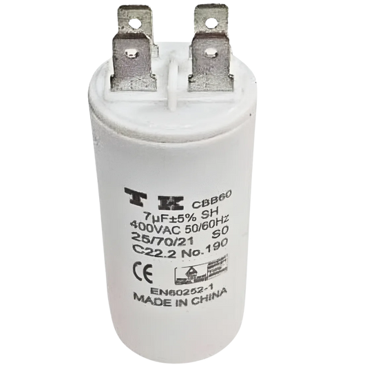 Capacitor De Partida 7uF 400V 30x60mm (Fast-on)