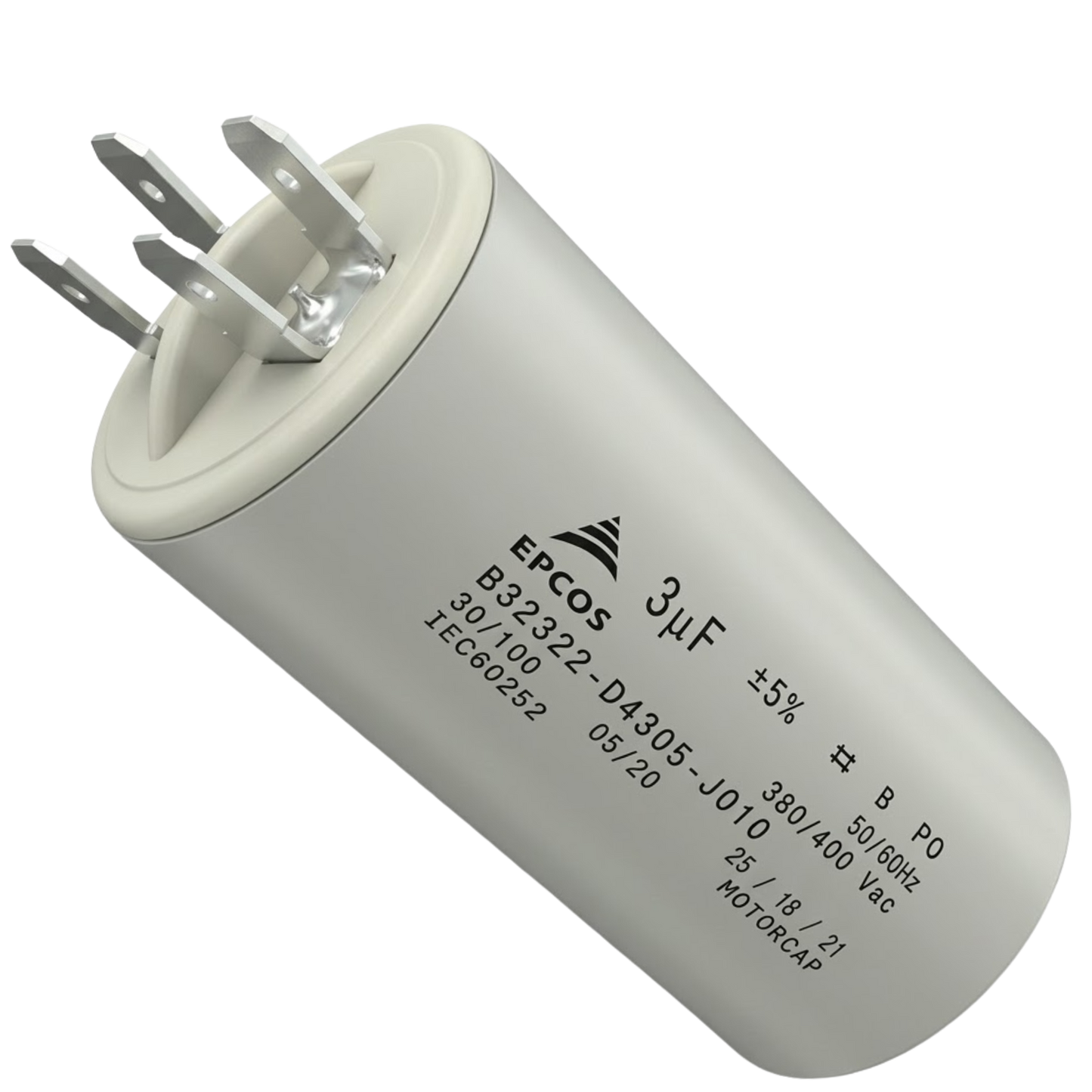 Capacitor De Partida 3uF 380/400V 30x62mm (Fast-on)
