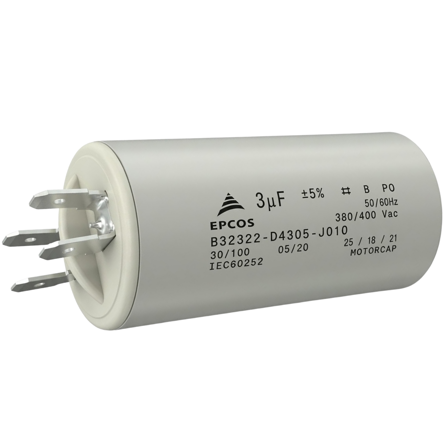 Capacitor De Partida 3uF 380/400V 30x62mm (Fast-on)