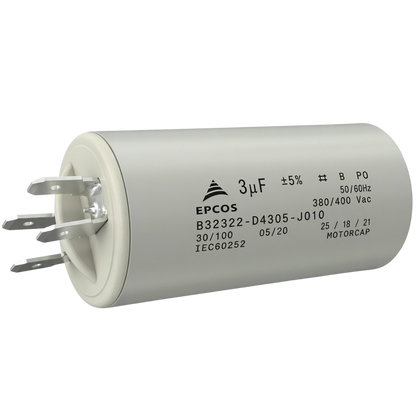 Capacitor De Partida 3uF 380/400V 30x62mm (Fast-on)