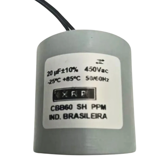 Capacitor De Partida 20uF 450V 50x50mm (2Fios)