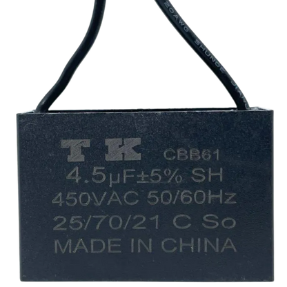 Capacitor de Partida CBB61 4,5uF 450V (2Fios)