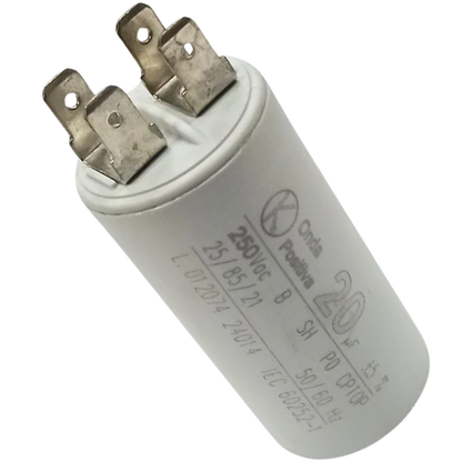 Capacitor De Partida 20uF 250V 30x60mm (Fast-on)