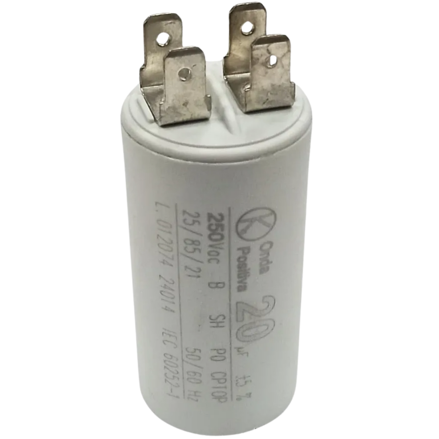 Capacitor De Partida 20uF 250V 30x60mm (Fast-on)