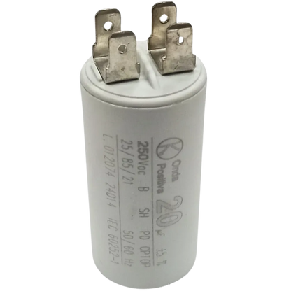 Capacitor De Partida 20uF 250V 30x60mm (Fast-on)