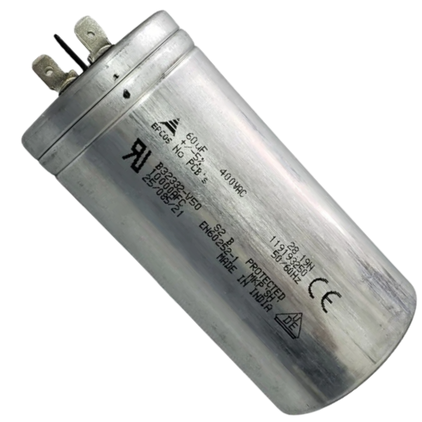 Capacitor De Partida 60uF 400V 53x105mm (Fast-on)
