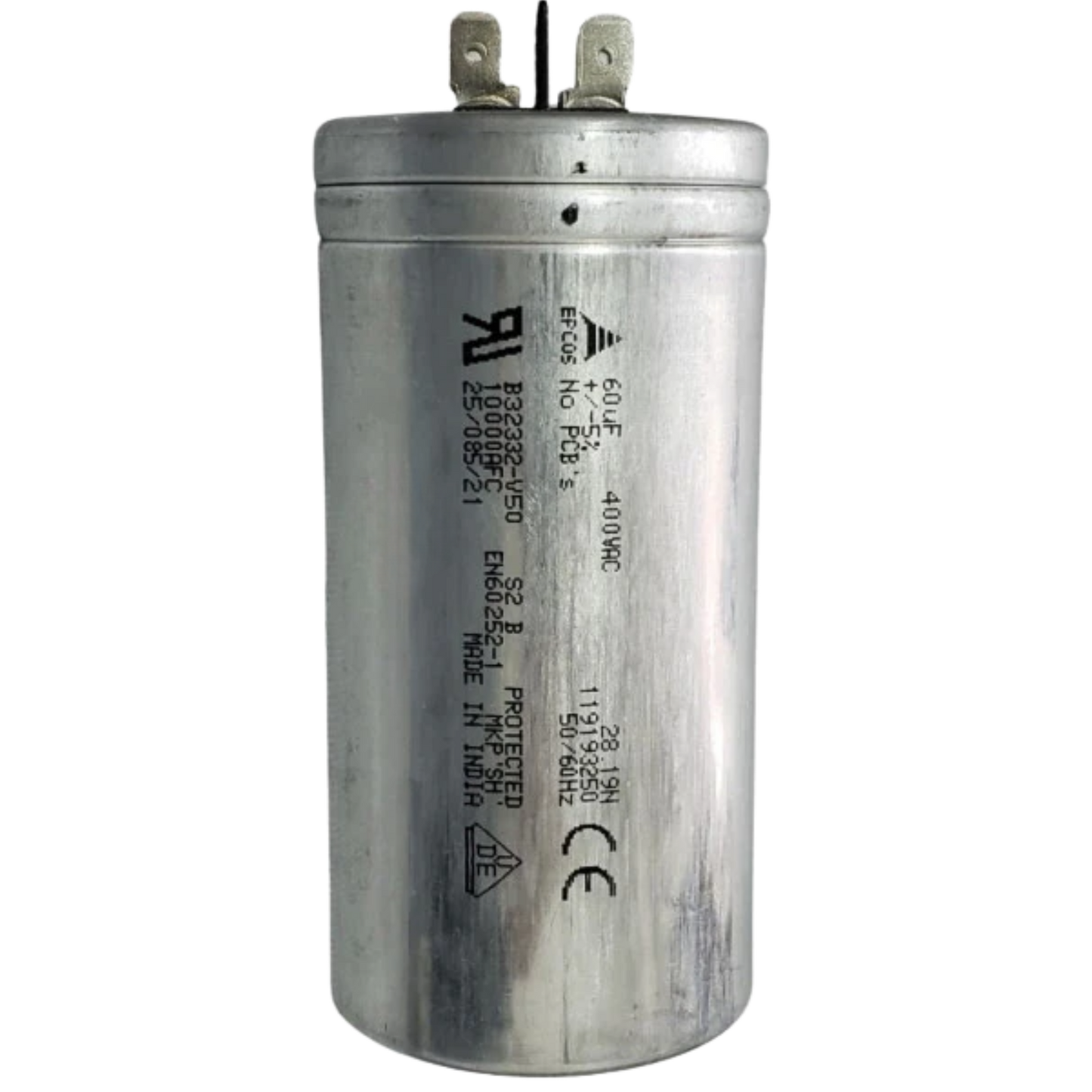 Capacitor De Partida 60uF 400V 53x105mm (Fast-on)