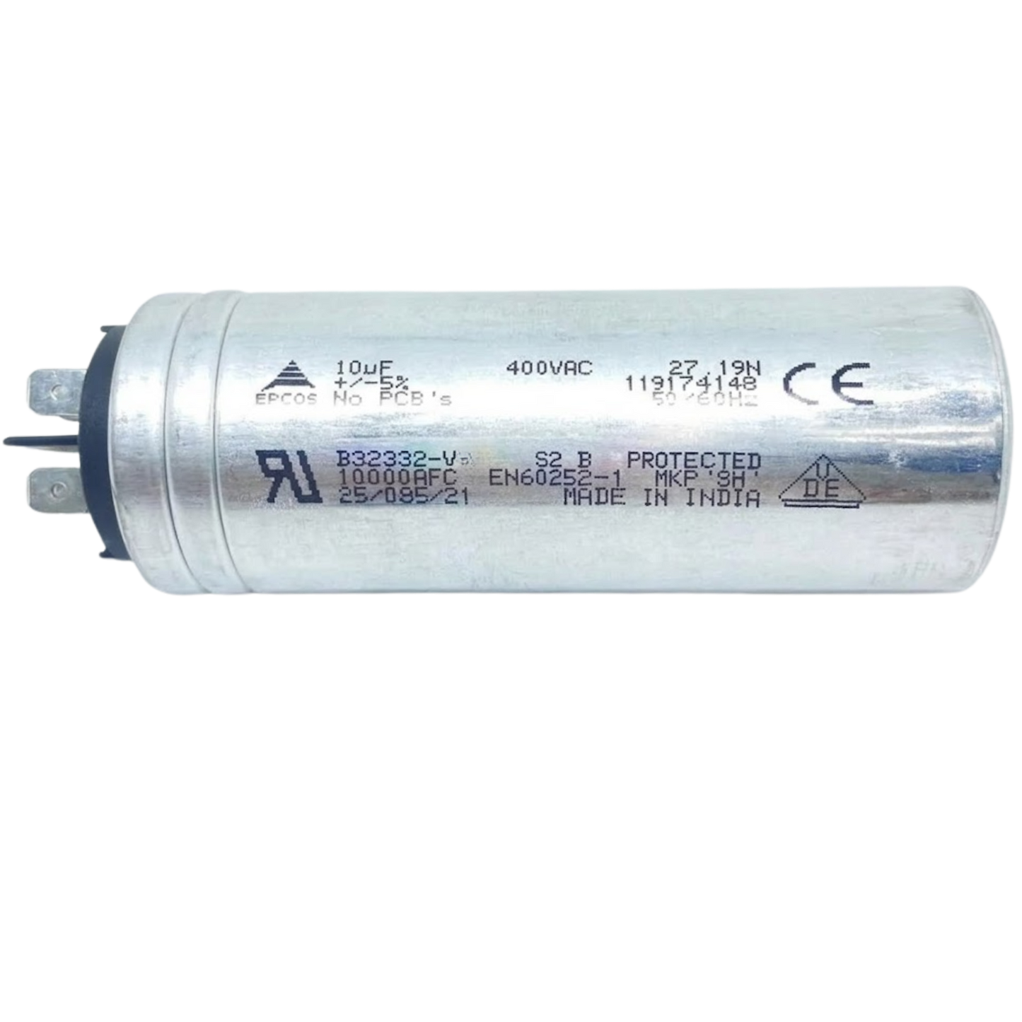 Capacitor de Partida 10uF 400V 35x78mm (Fast-on)