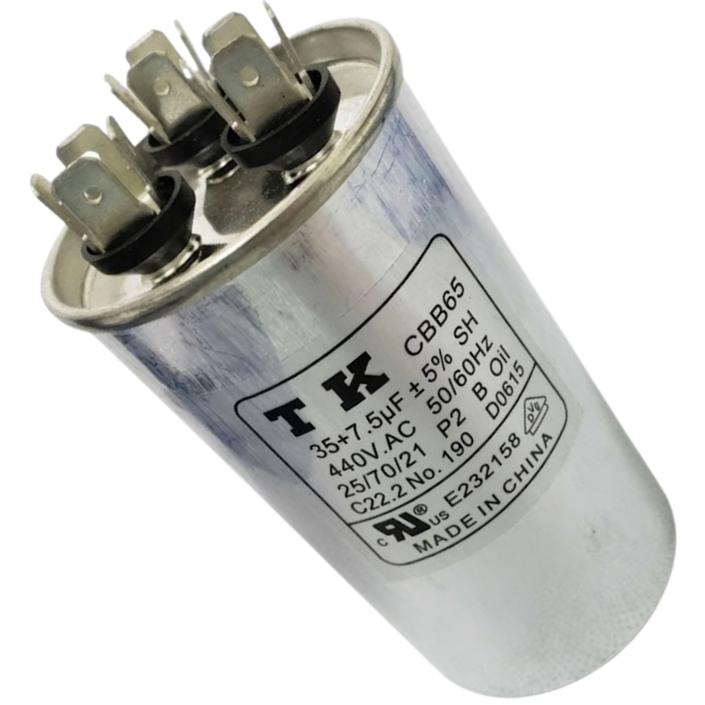 Capacitor De Partida 35uF+7,5uF 440V 50x105mm (Fast-on)
