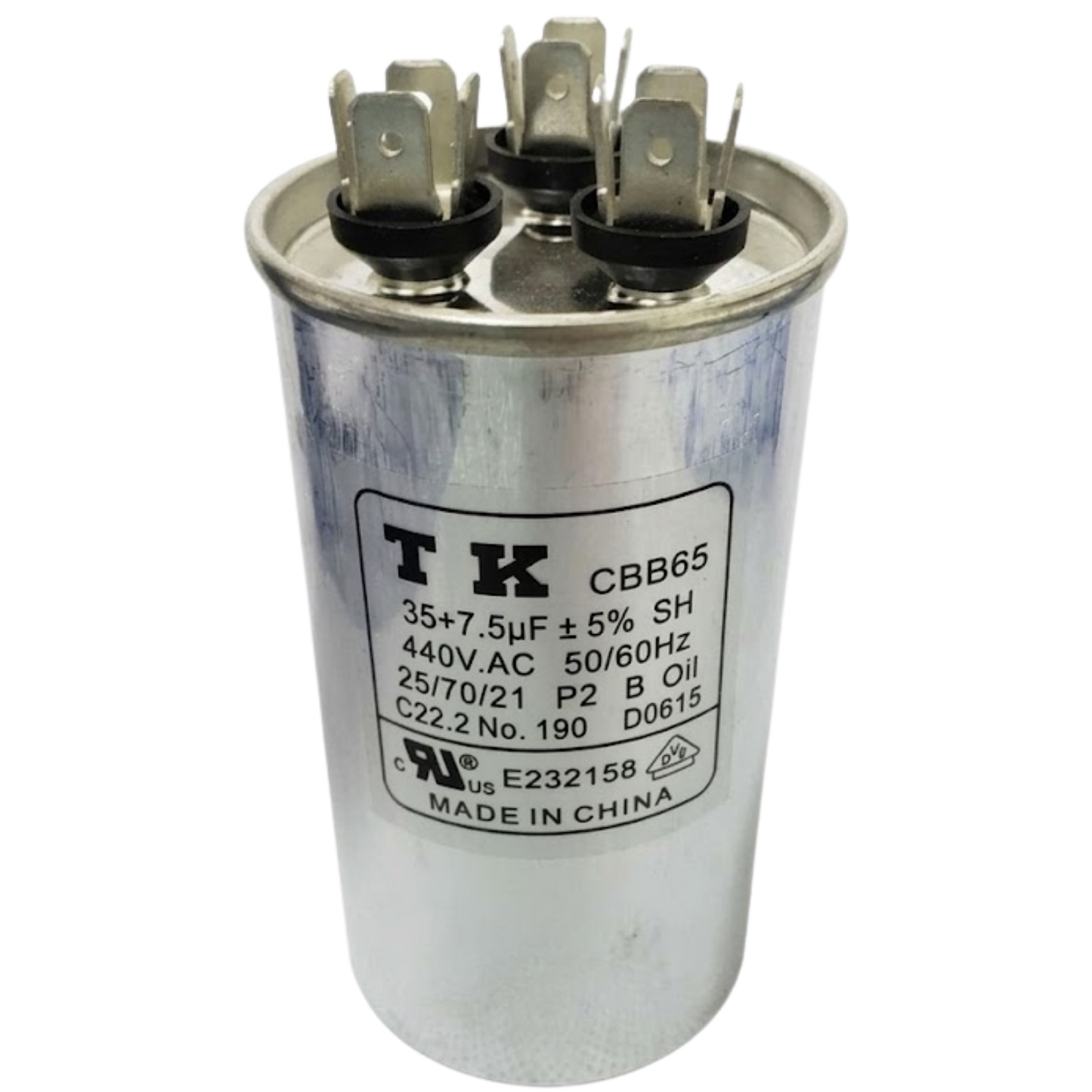 Capacitor De Partida 35uF+7,5uF 440V 50x105mm (Fast-on)