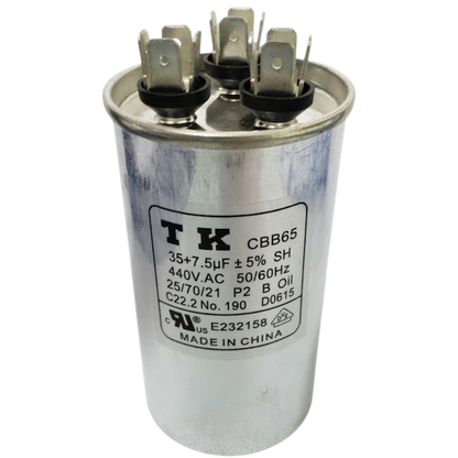 Capacitor De Partida 35uF+7,5uF 440V 50x105mm (Fast-on)