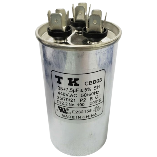 Capacitor De Partida 35uF+7,5uF 440V 50x105mm (Fast-on)