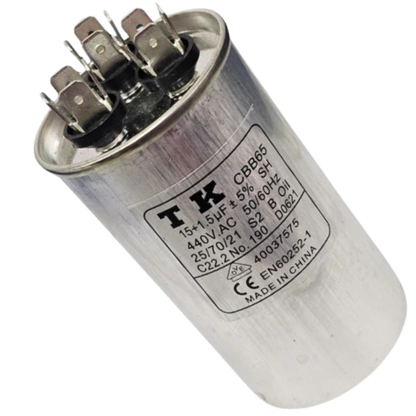 Capacitor De Partida 15uF+1,5uF 440V 50x90mm (Fast-on)