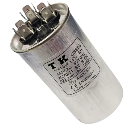 Capacitor De Partida 15uF+1,5uF 440V 50x90mm (Fast-on)