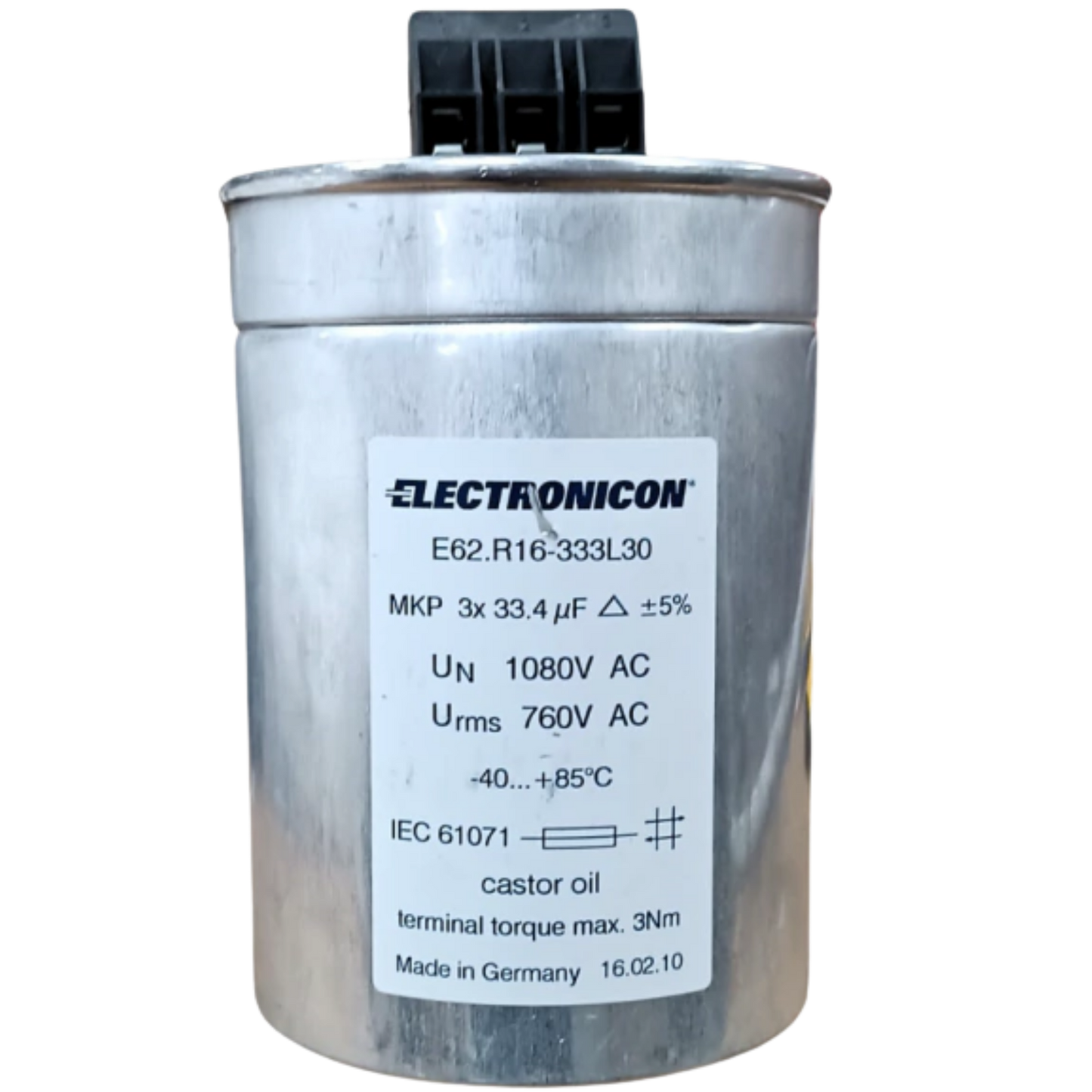 Capacitor Trifásico 33,4uF 1080V 120x165mm