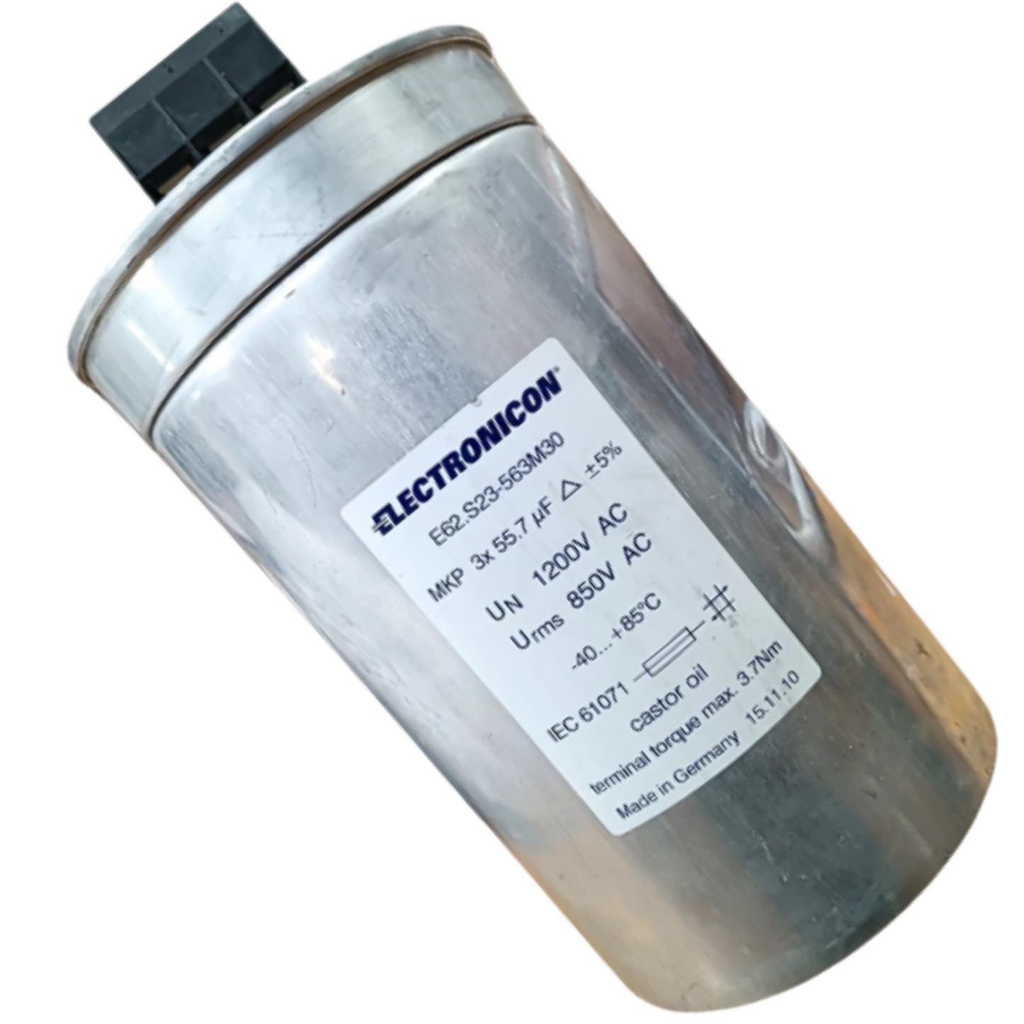 Capacitor Trifásico 55,7uF 1200V 140x230mm