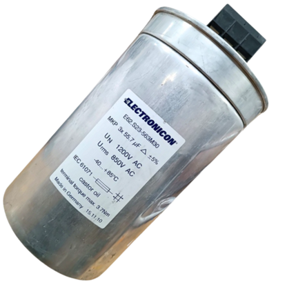 Capacitor Trifásico 55,7uF 1200V 140x230mm
