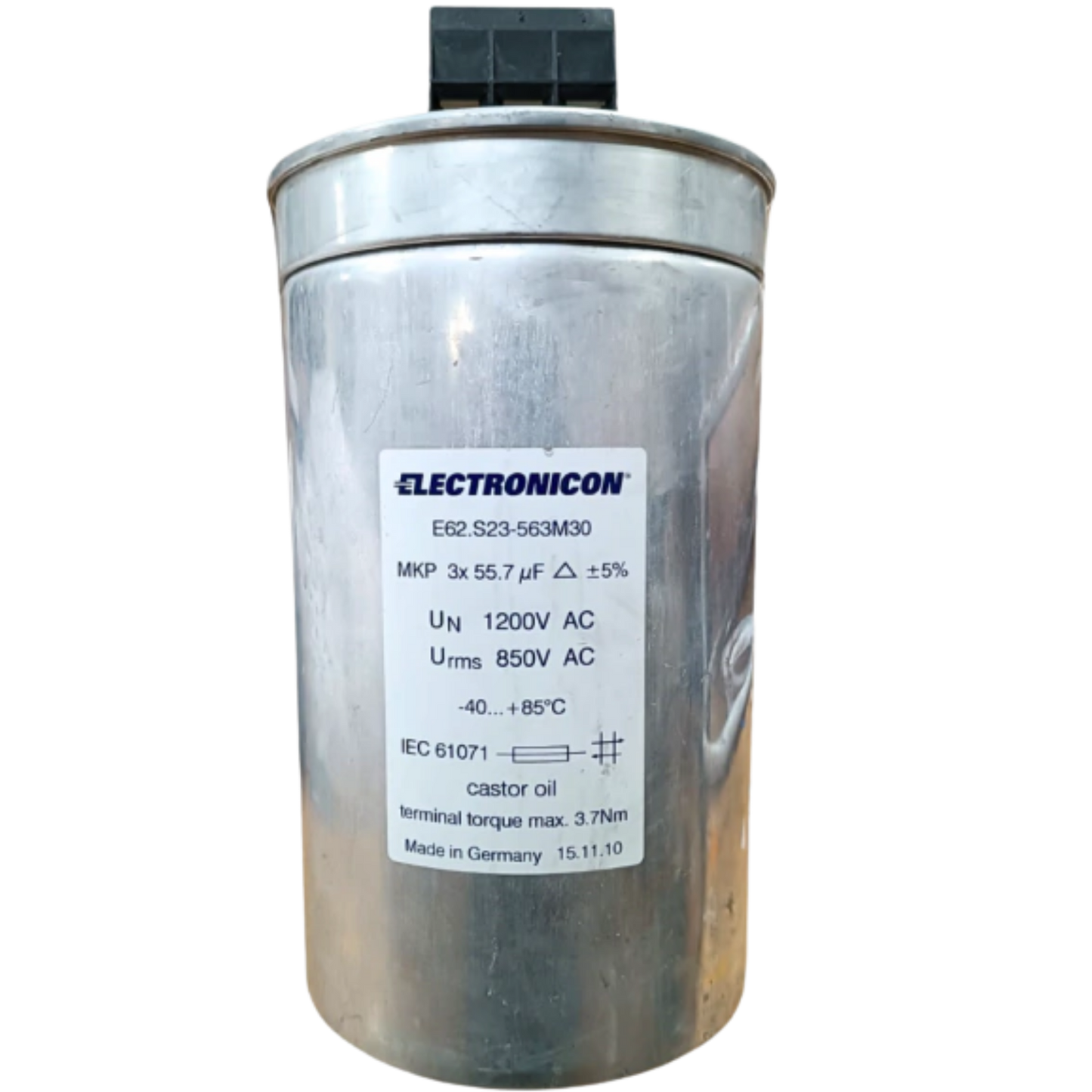 Capacitor Trifásico 55,7uF 1200V 140x230mm