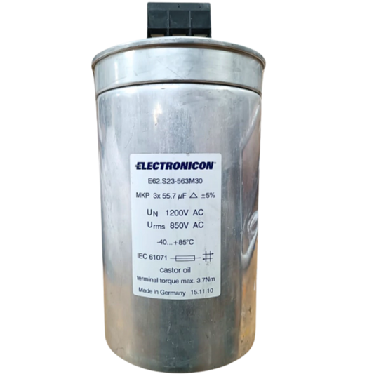 Capacitor Trifásico 55,7uF 1200V 140x230mm