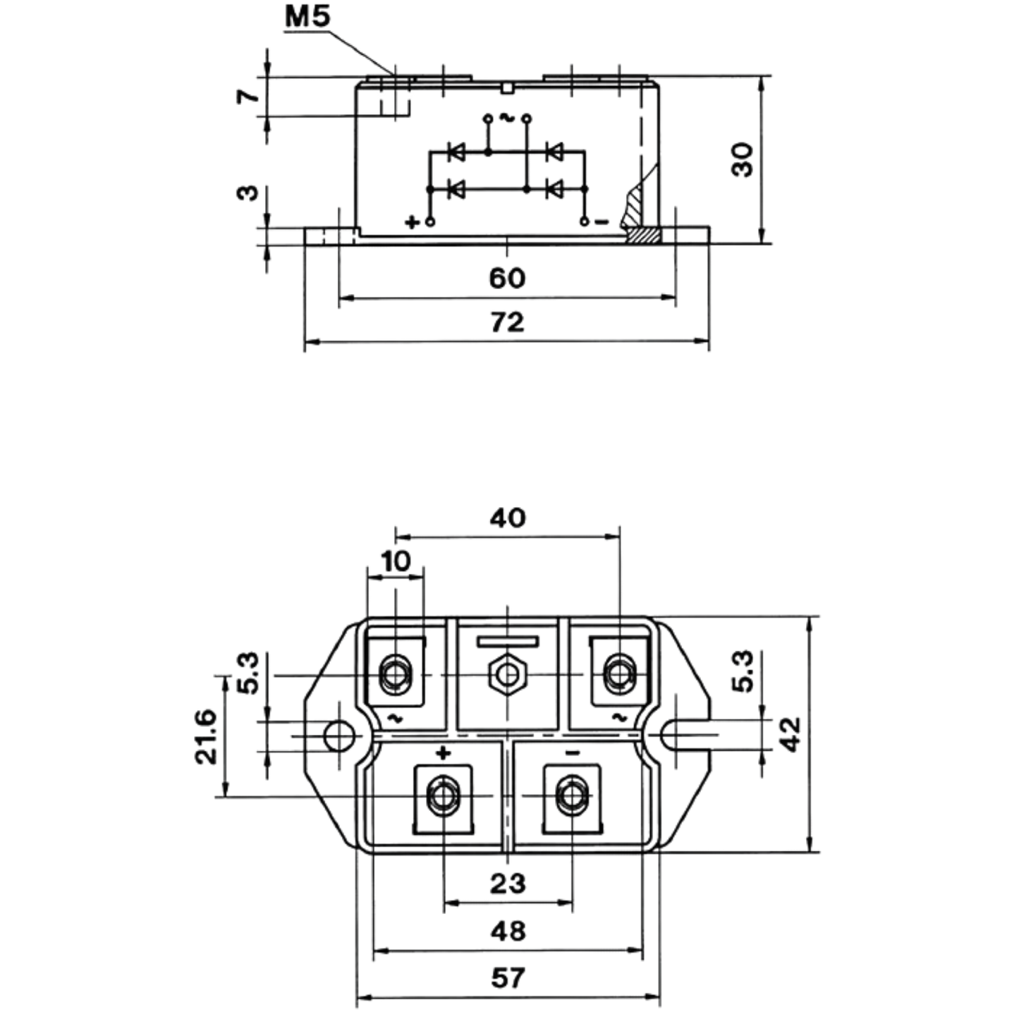 Ponte Retificadora SKB72/16 1600V 70A