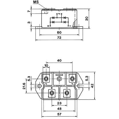 Ponte Retificadora SKB72/16 1600V 70A