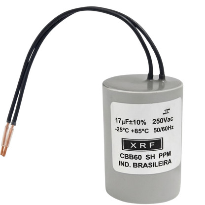 Capacitor De Partida 17uF 250V 26x47mm (2Fios)