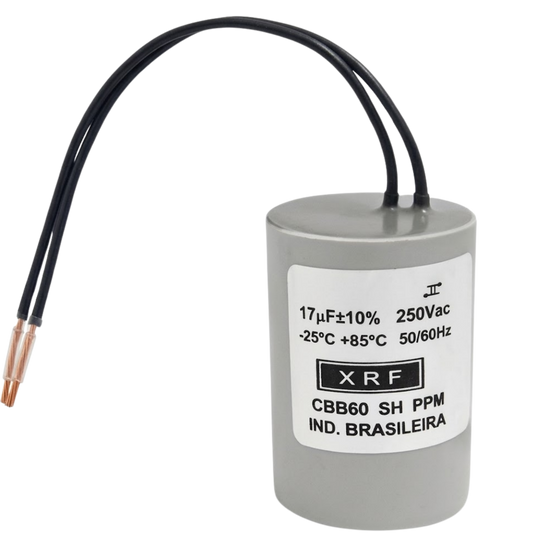 Capacitor De Partida 17uF 250V 26x47mm (2Fios)