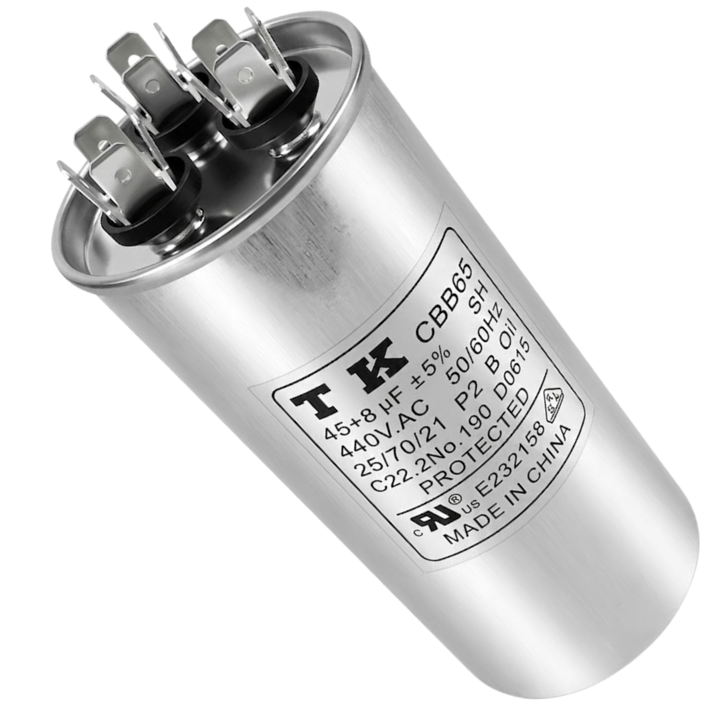 Capacitor De Partida 45uF+8uF 440V 55x105mm (Fast-on)