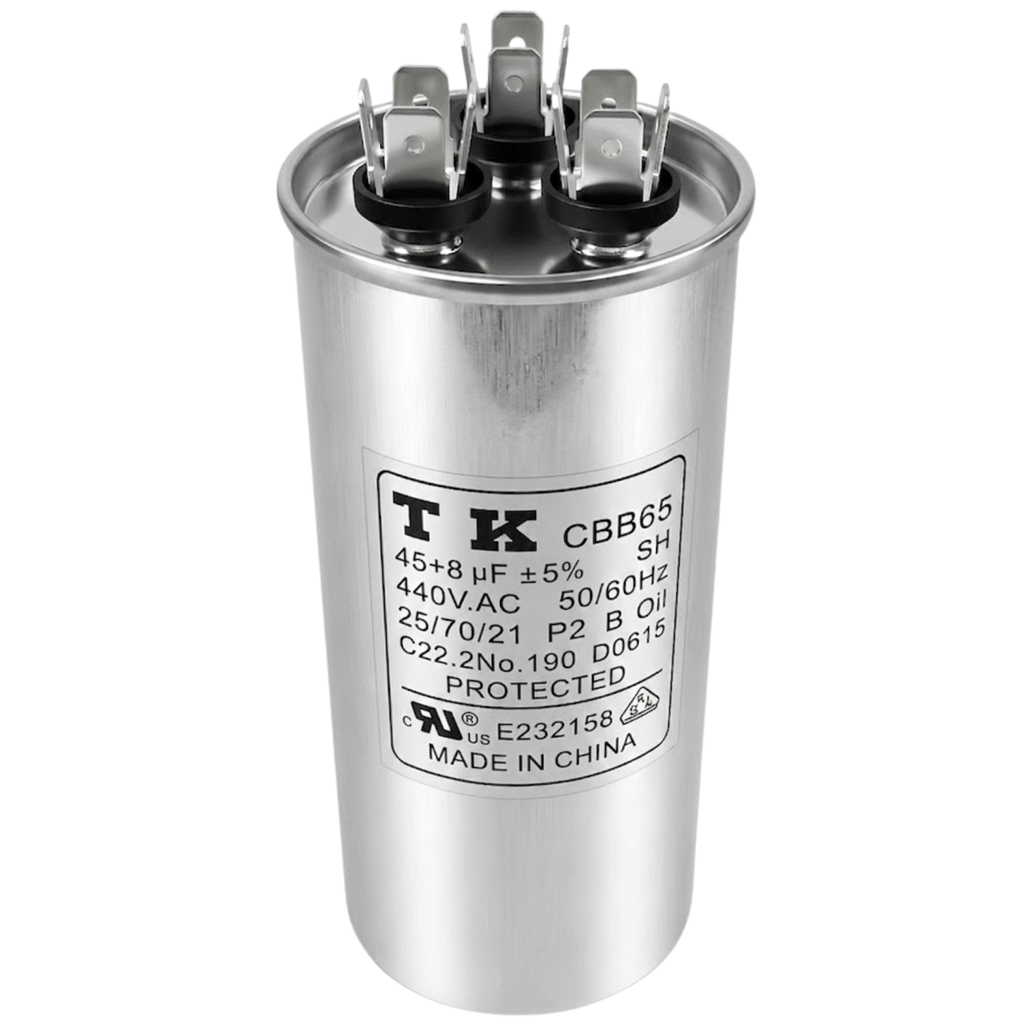 Capacitor De Partida 45uF+8uF 440V 55x105mm (Fast-on)