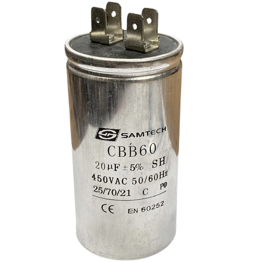Capacitor De Partida 20uF 450V 40x77mm (Fast-on)