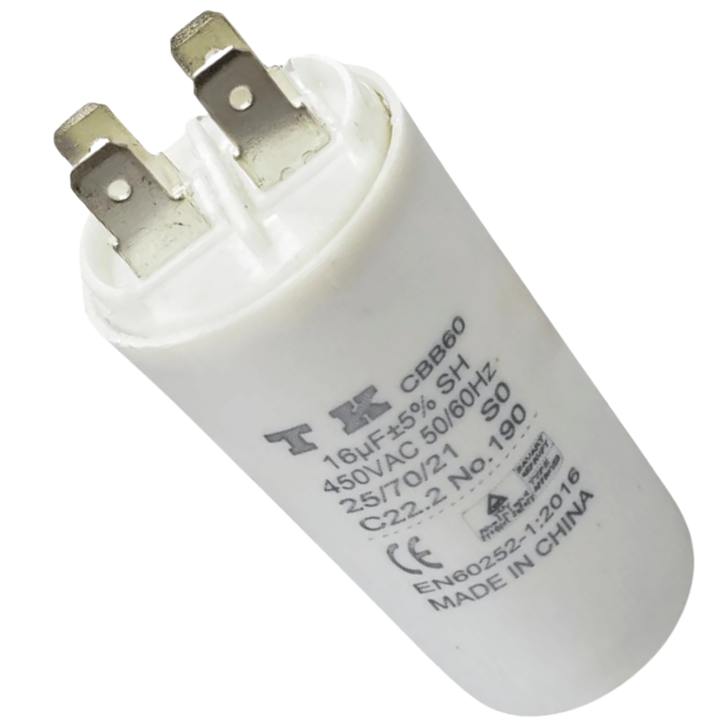 Capacitor De Partida 16uF 450V 36x70mm (Fast-on)