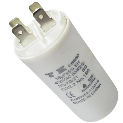Capacitor De Partida 16uF 450V 36x70mm (Fast-on)