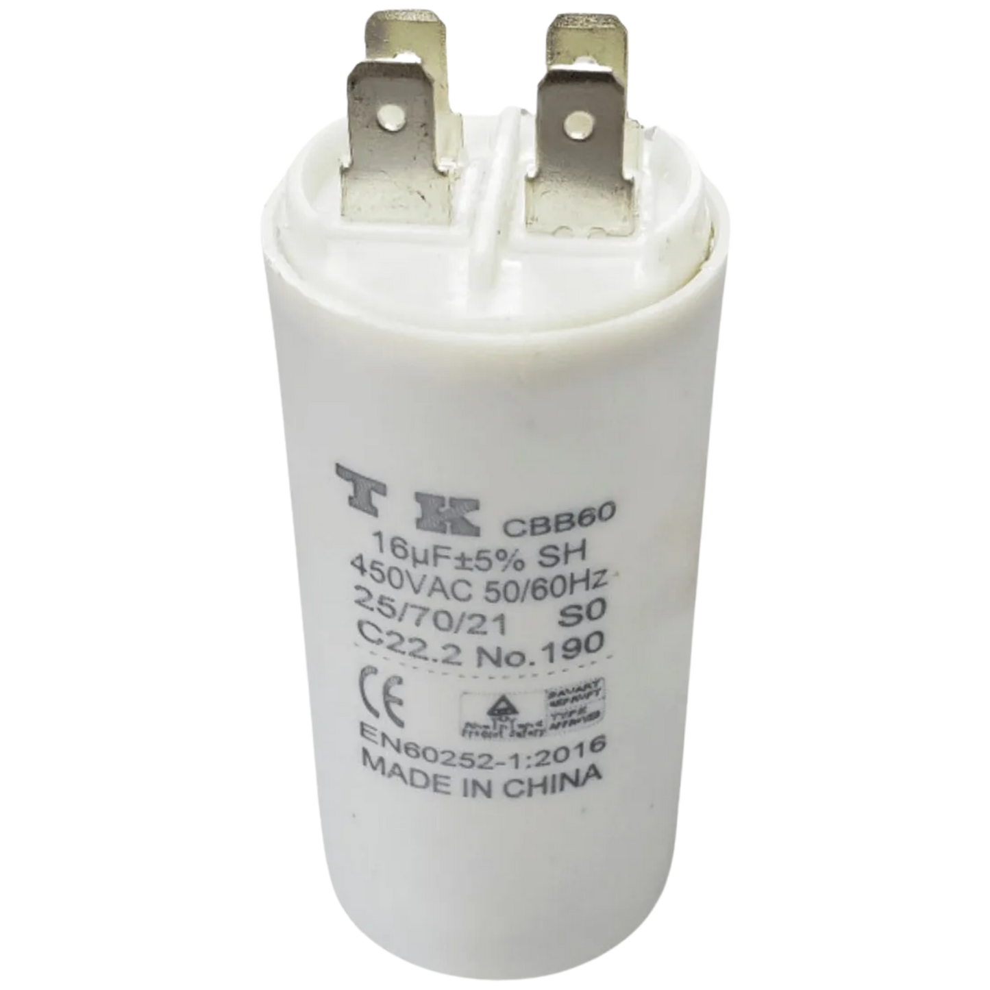 Capacitor De Partida 16uF 450V 36x70mm (Fast-on)