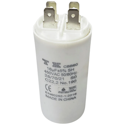 Capacitor De Partida 16uF 450V 36x70mm (Fast-on)