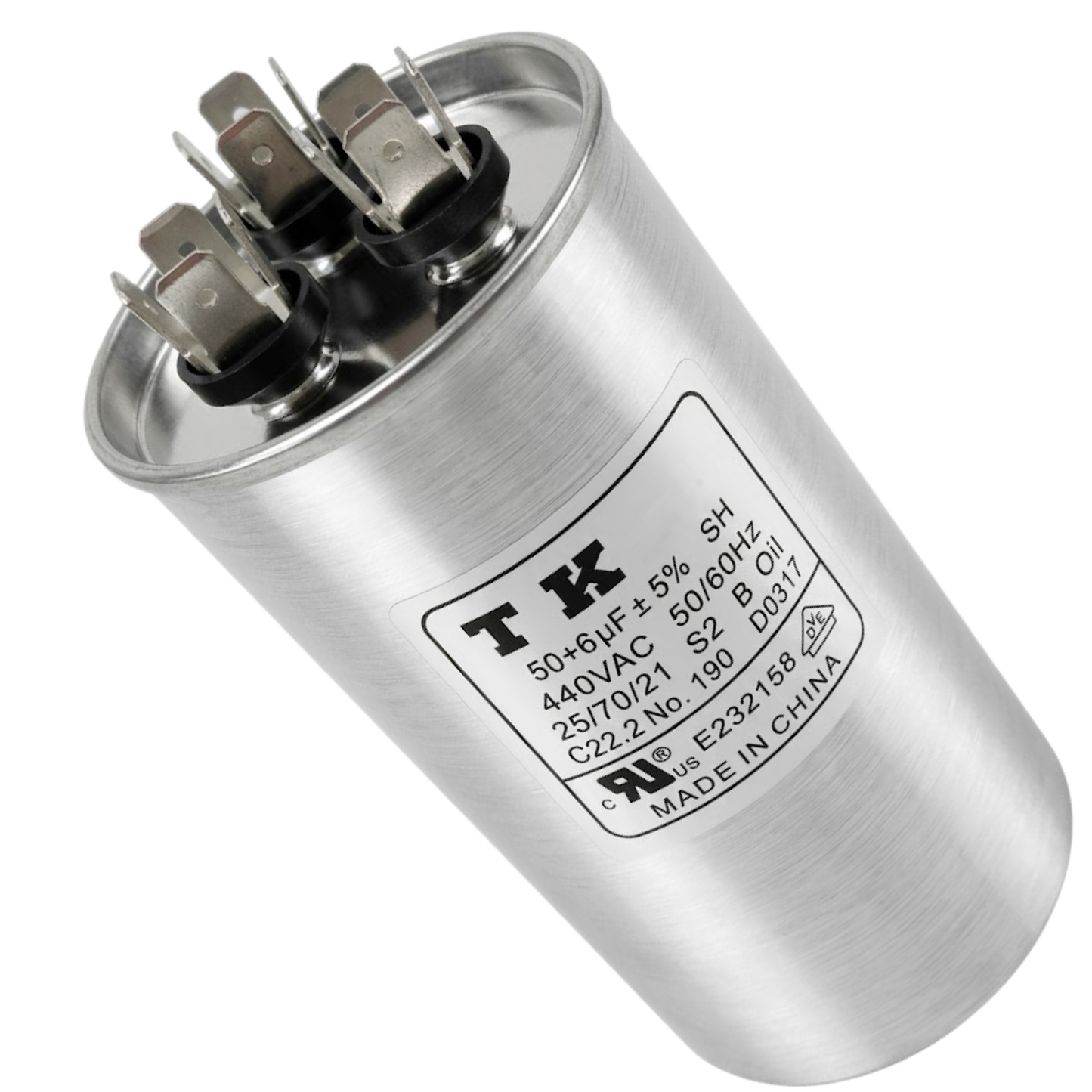 Capacitor De Partida 50uF+6uF 440V 55x105mm (Fast-on)