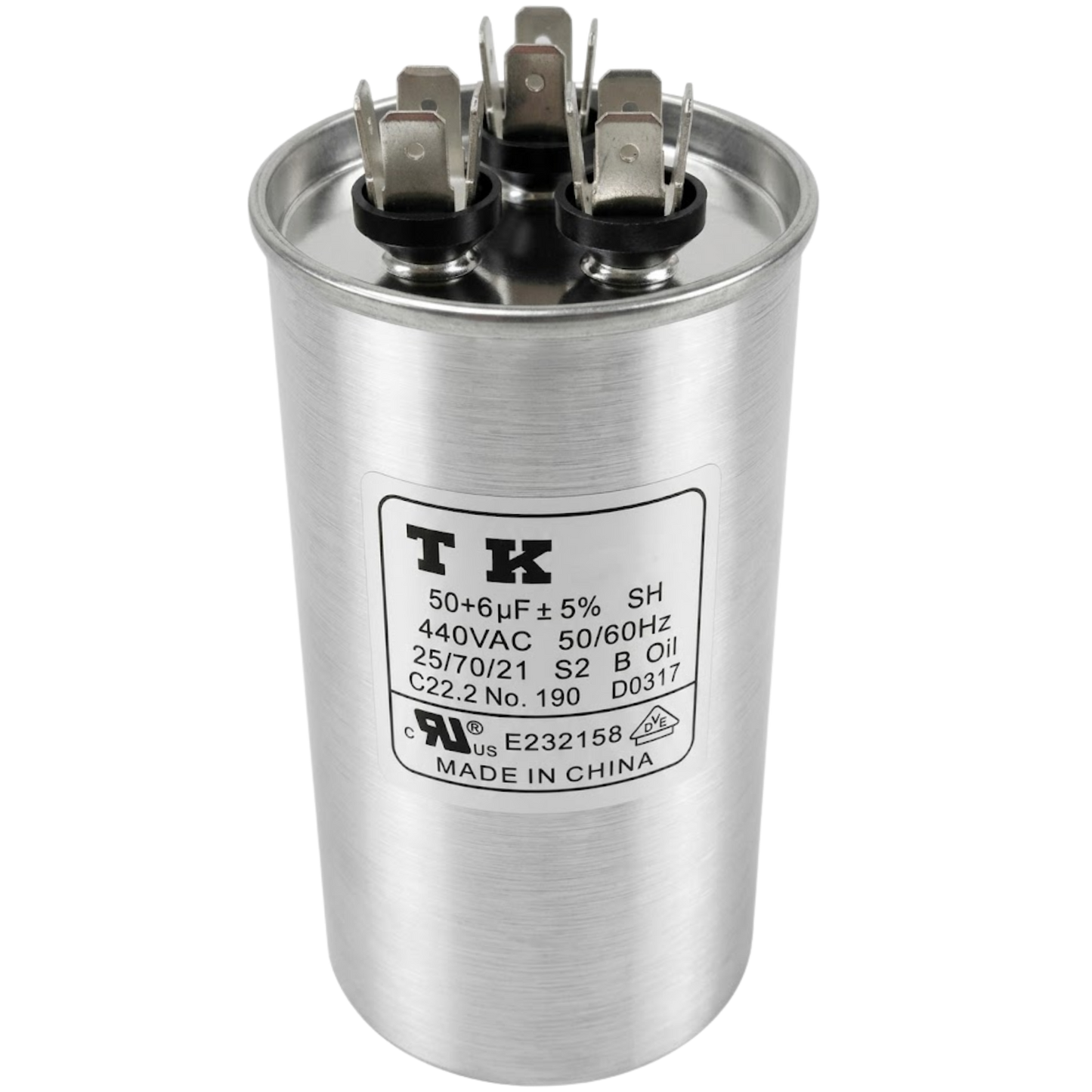 Capacitor De Partida 50uF+6uF 440V 55x105mm (Fast-on)